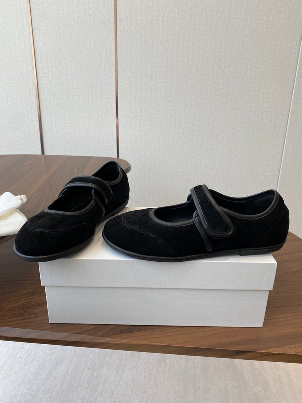 HM 25s Velcro Mary Jane Black Suede
