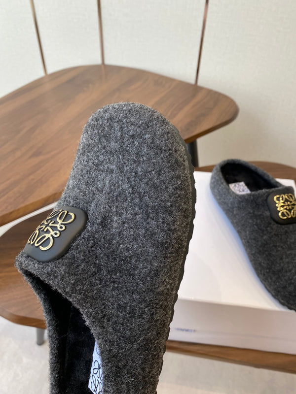 Loewe Birkenstock slippers gray wool 477795