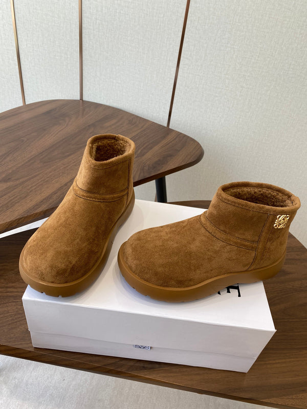 Loewe snow boots brown suede wool 477796