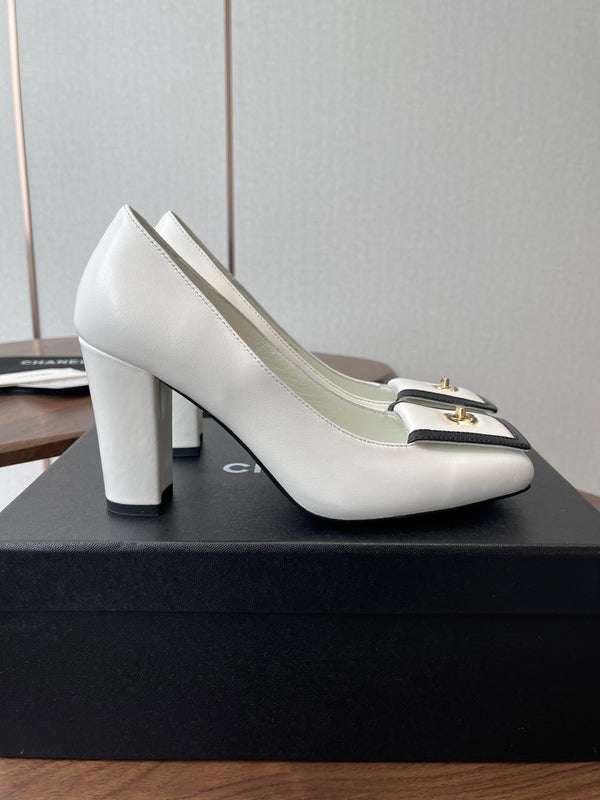 CC SS26 Mathieu Blazy Pumps 90mm White Sheepskin 529525