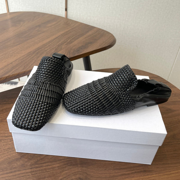 CL Ballet Lace-Up Shoe Black Woven Lambskin 790673