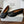 MM Split Toe Flat Heel Black Textured Leather 890029