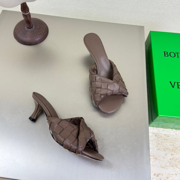 BV Blink Mule 5cm Carob Brown Intrecciato Leather
