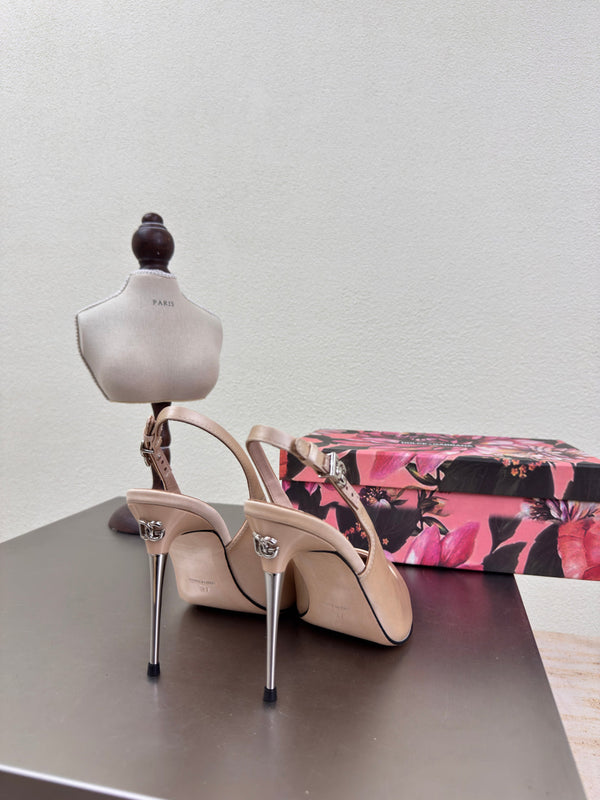 DC Slingback Pumps Pink Nude Silk & Sheepskin 343140