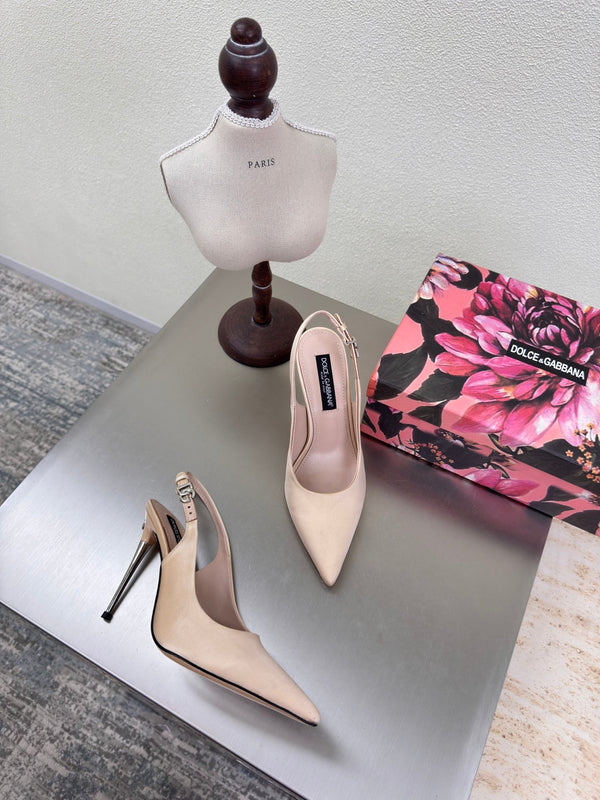 DC Slingback Pumps Pink Nude Silk & Sheepskin 343140
