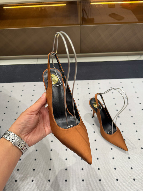 DÉCOLLETÉ L'ENTRACTE CON CINTURINO IN RASO MARRONE BRONZO