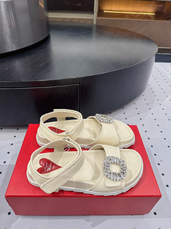 Sandali con plateau Viv 25 in pelle di pecora bianco latte 295959