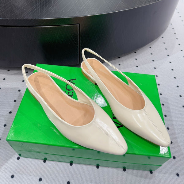 BV 26s Slingback Flats Cream Calfskin