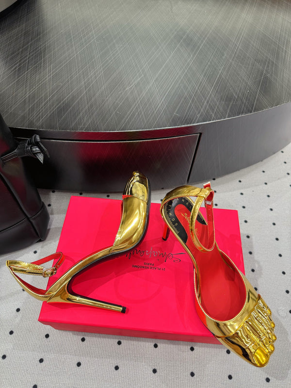 CL 25 Elsa Schiapar Slingback Gold Mirror Cowhide 321605