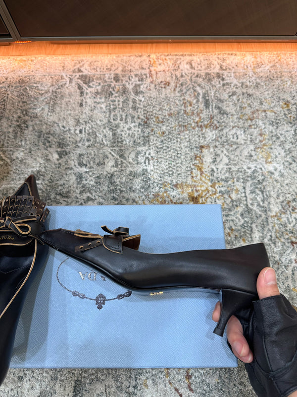 Pra 26s Slingback 6cm Black Cowhide 804087