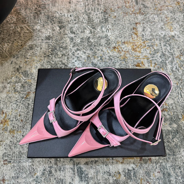 YSL 26FW Sandal 10.5cm Light Pink Silk 803988