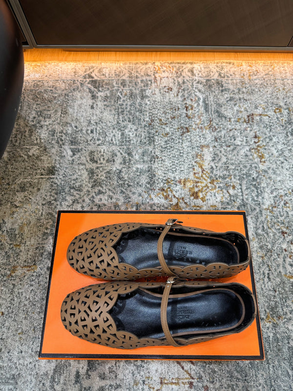 HM Meli Ballet Flat Brown Lambskin 799550
