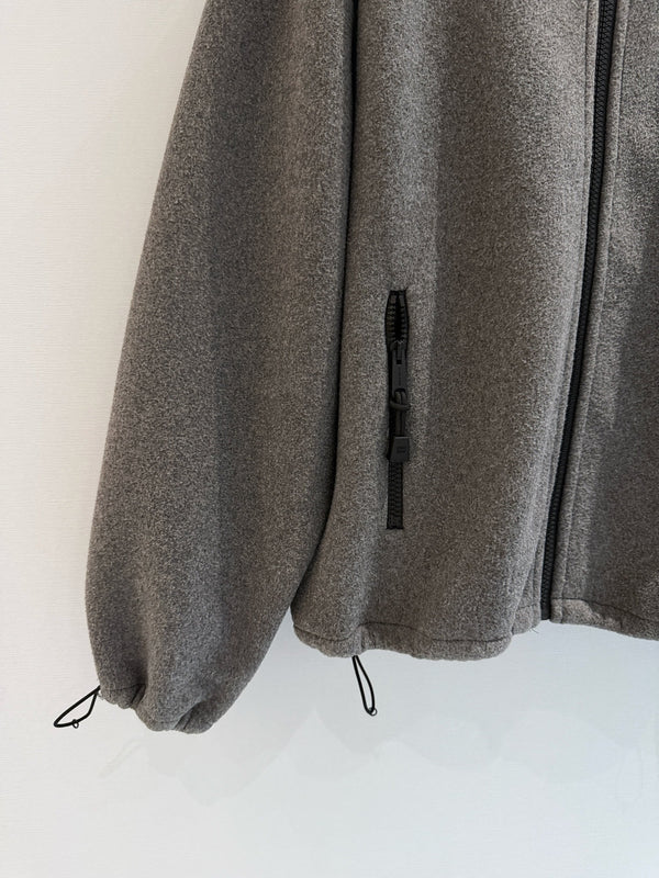 Miu 26s Stand-Collar Coat Grey Polyester 418737
