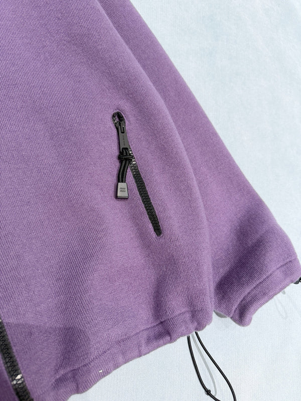 Miu 26s Stand-Collar Coat Purple Polyester 418743