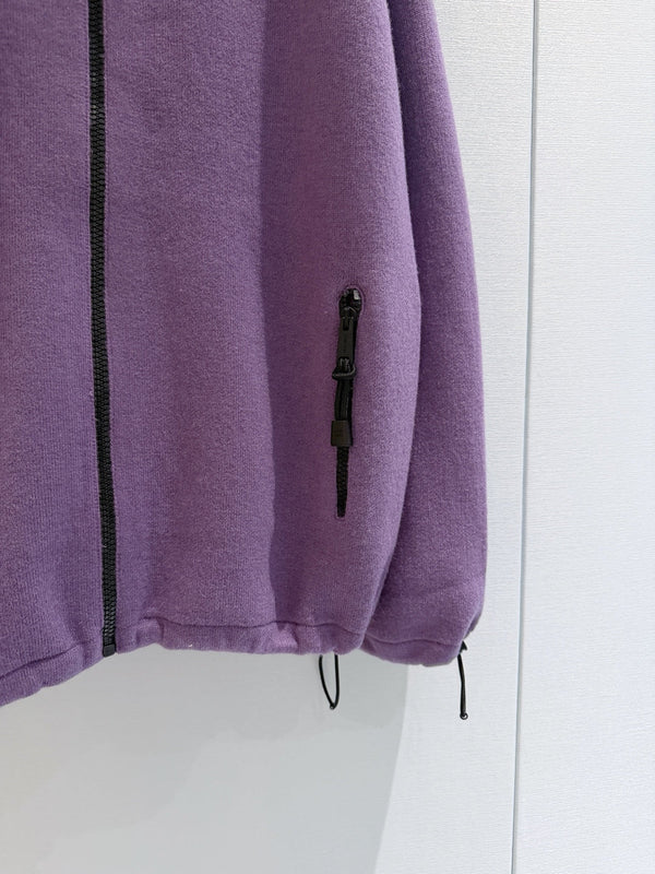 Miu 26s Stand-Collar Coat Purple Polyester 418743