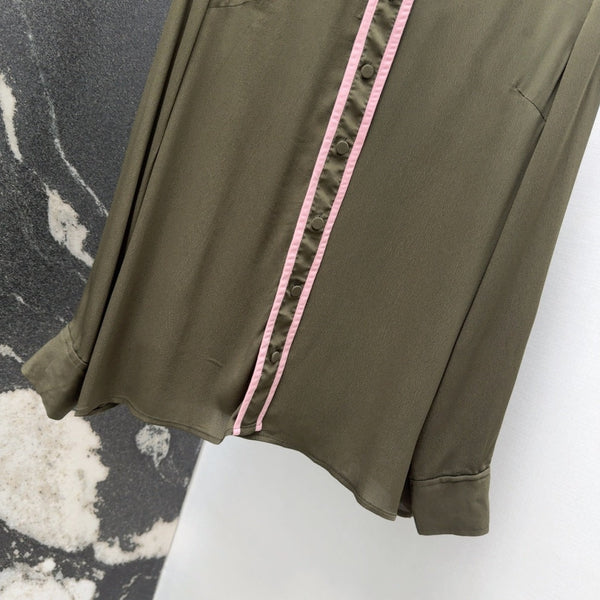 Gucci 25 Shirt Khaki Green Viscose