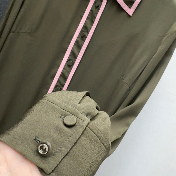Gucci 25 Shirt Khaki Green Viscose