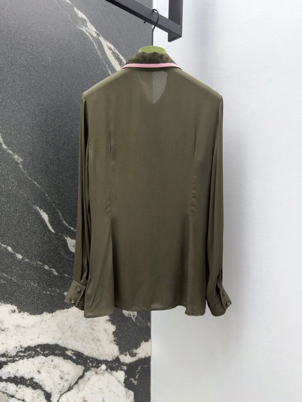 Gucci 25 Shirt Khaki Green Viscose