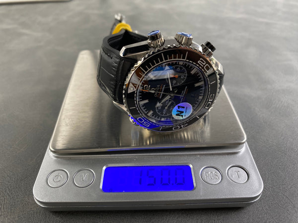Omega Seamaster 46mm Black Dial Sliver Case Black Crocodile Leather