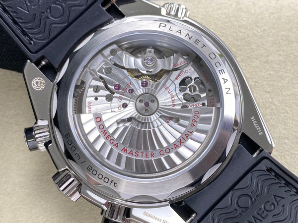 Omega Seamaster 46mm Black Dial Sliver Case Black Crocodile Leather