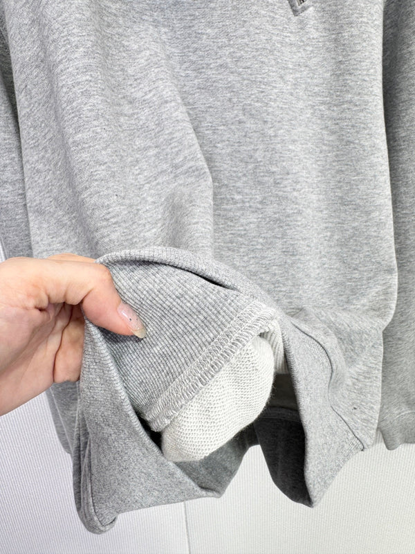 Miumiu 2025 Polo Neck Oversized Sweatshirt Grey Wool