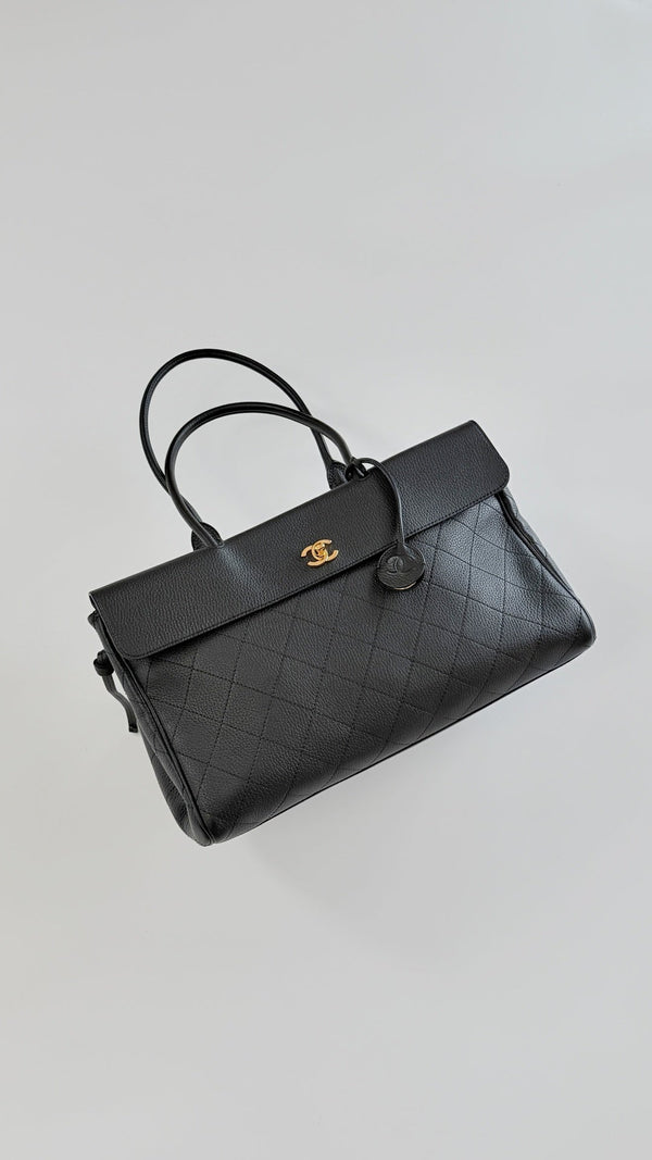 Chanel 2026 Large Shopping Bag 38cm Black Leather