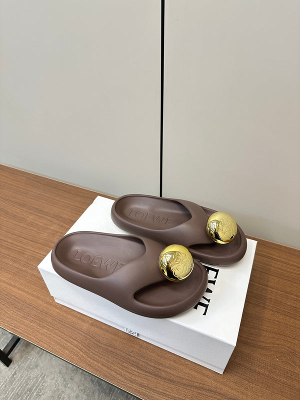 Loewe 25 Foam Slide Brown Rubber
