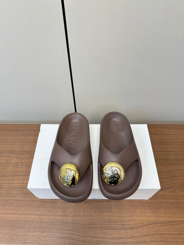 Loewe 25 Foam Slide Brown Rubber