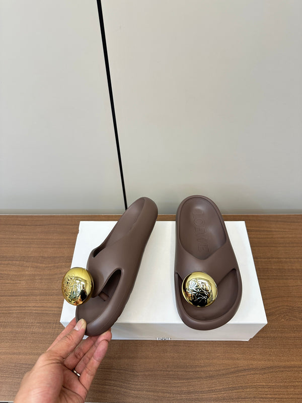 Loewe 25 Foam Slide Brown Rubber