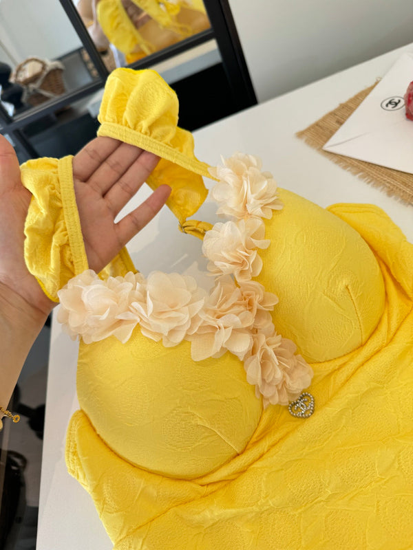 Chanel Ruffles And Floral One- Swimsuit 185847