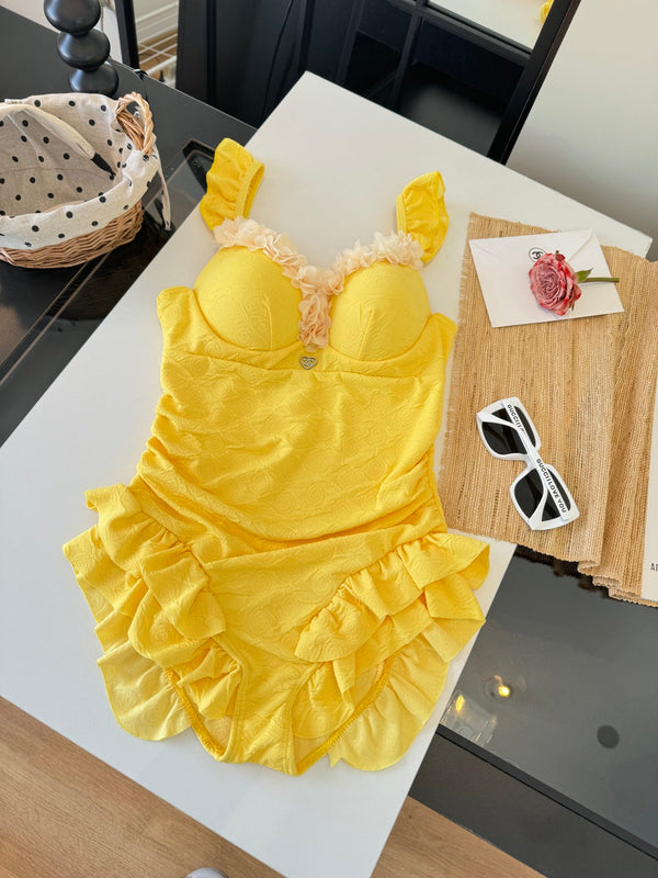 Chanel Ruffles And Floral One- Swimsuit 185847