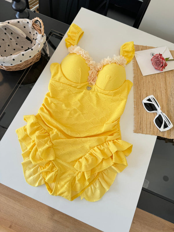 Chanel Ruffles And Floral One- Swimsuit 185847