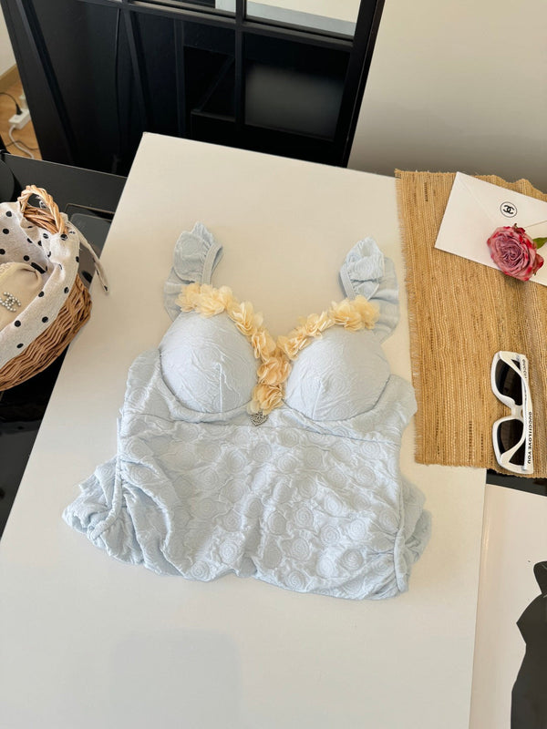 Chanel Ruffles And Floral One- Swimsuit 185848