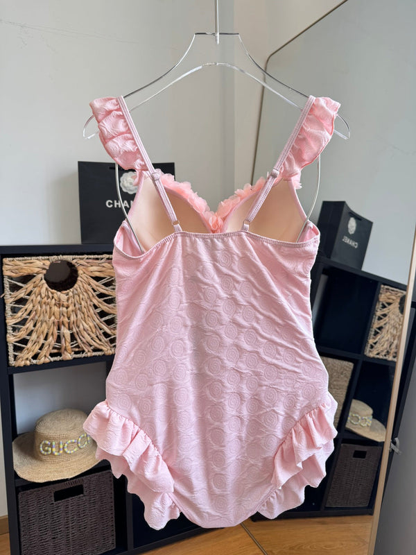 Chanel Ruffles And Floral One-Piece Swimsuit 185849
