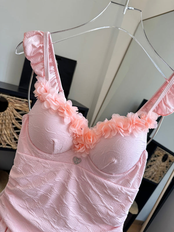 Chanel Ruffles And Floral One-Piece Swimsuit 185849