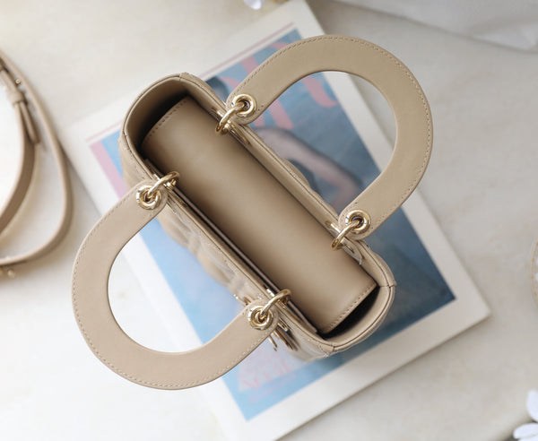 Borsa CD Lady Dior 20 Pelle di agnello kaki