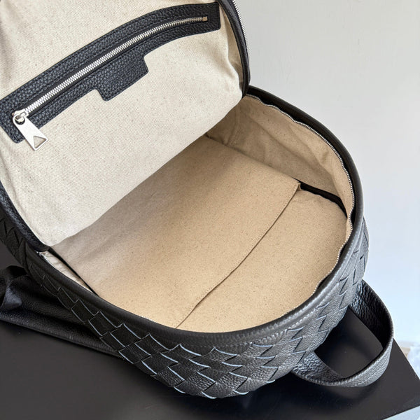 Zaino BV 25 in pelle intrecciata nera
