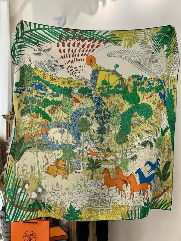 HM 25s L'écharpe du Roi 140cm Cachemire Vert 973045