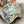 HM 25s The King Scarf 140cm White Blue Colorful Cashmere 973054