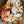 HM 26s Double-sided Scarf 140cm Orange Cream Silk Cashmere 153158