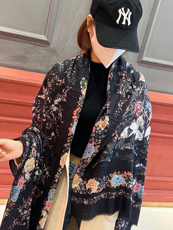 CD 26s Scarf 140cm Silk & Cashmere 300233