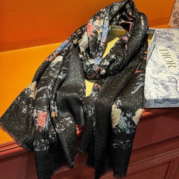 CD 26s Scarf 140cm Silk & Cashmere 300233