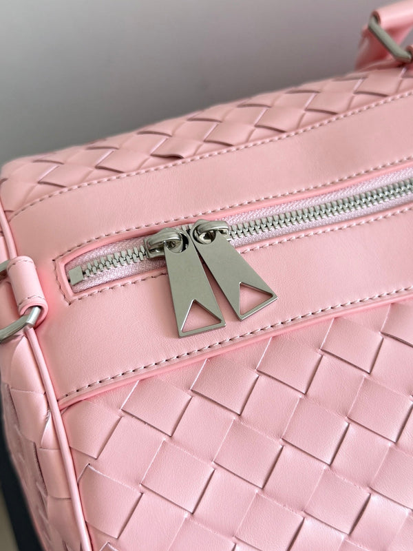Borsone replica Bottega Veneta BV 25s in pelle intrecciata rosa