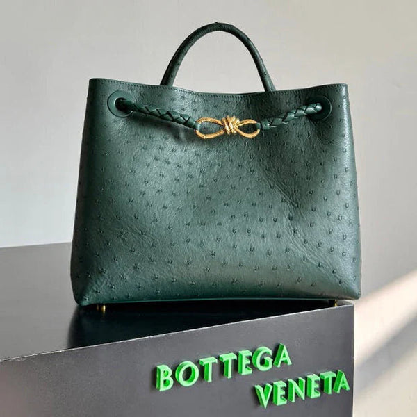 Bottega Veneta 2026 Sac Andiamo Cuir d'Autruche Vert Foncé