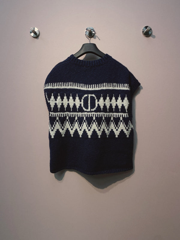 CD 25 Sleeveless Sweater Navy Blue Wool 320038