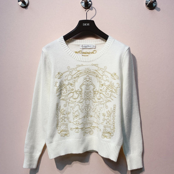 CD 25 Knit Sweater White Wool 320041
