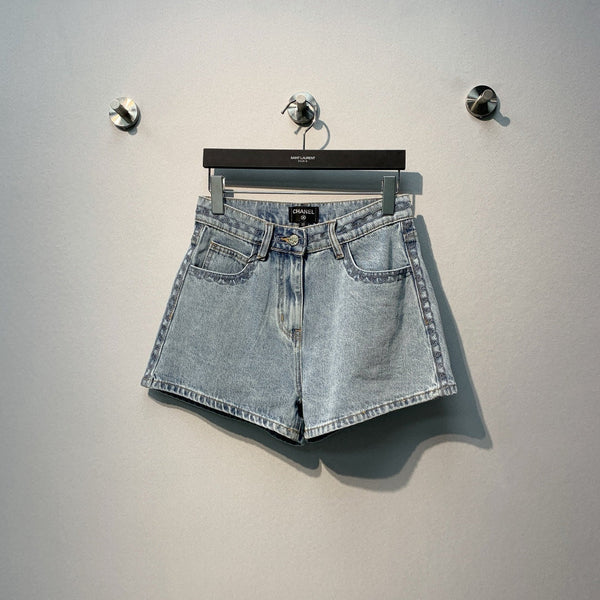 CC SS26 Short en jean taille haute et jambe large en coton bleu clair 350944