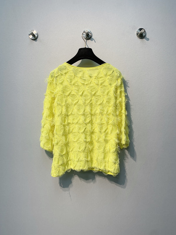 CC SS26 Haut en mousseline orné de plumes Mousseline fluo 350965