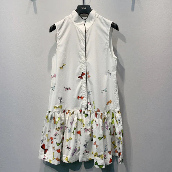 CD 2026 Sleeveless Dress White Cotton 627246