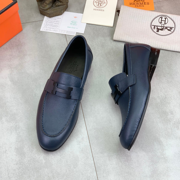 Mocassini da uomo HM Paris in pelle di vacchetta blu navy 711035